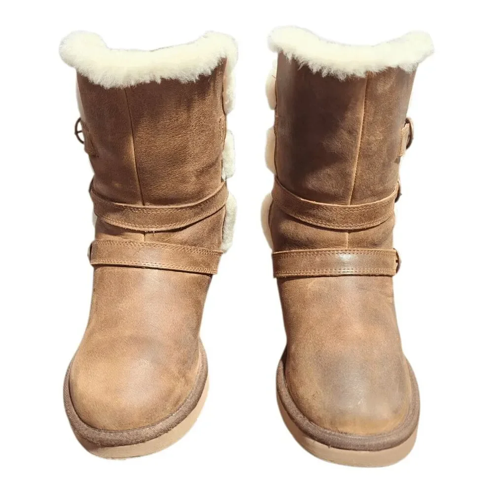 UGG Becket 'Chestnut' Leather Winter Boot Size 6